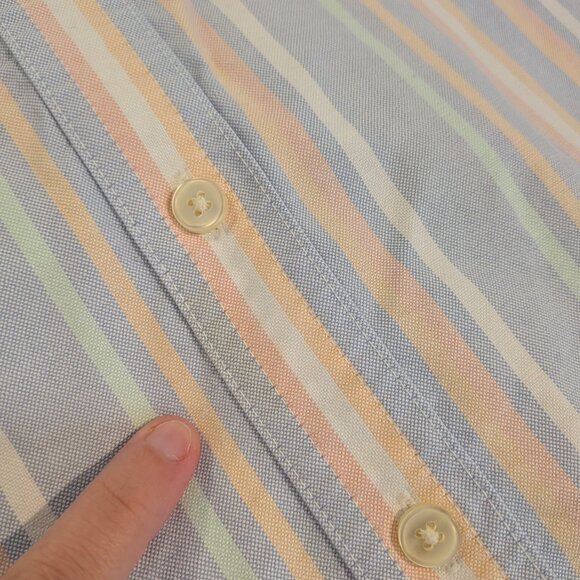 ⭐ Men's LL Bean Pastel Striped Button Up Size XL - Picture 3 of 11